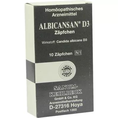 ALBICANSAN D 3 Suppositorier, 10 stk