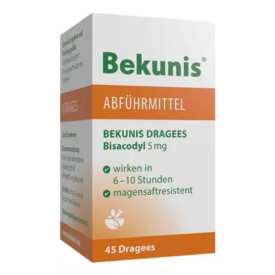 BEKUNIS Dragees Bisacodyl 5 mg enterotabletter, 45 stk