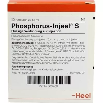 PHOSPHORUS INJEEL S Ampuller, 10 stk