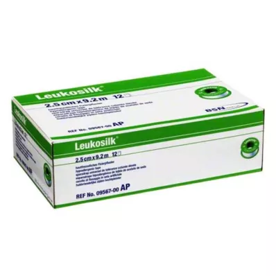 LEUKOSILK 2,5 cmx9,2 m, 12 stk