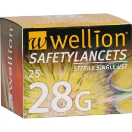 WELLION Safetylancets 28 G sikkerhed til engangsbrug, 25 stk