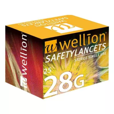 WELLION Safetylancets 28 G sikkerhed til engangsbrug, 25 stk
