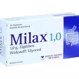 MILAX 1.0 Suppositorier, 10 stk