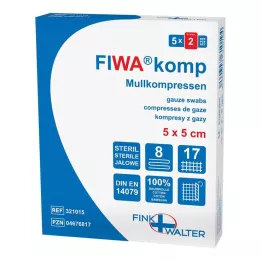 MULLKOMPRESSEN 5x5 cm steril 8-fold, 5X2 stk