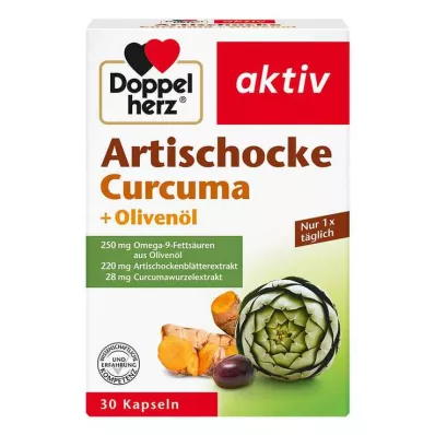 DOPPELHERZ Artiskok+olivenolie+kurkuma kapsler, 30 kapsler