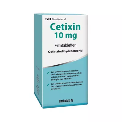 CETIXIN 10 mg filmovertrukne tabletter, 50 stk CETIXIN 10 mg filmovertrukne tabletter, 50 stk