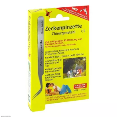 ZECKENPINZETTE Kirurgisk stål, 1 stk