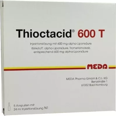 THIOCTACID 600 T injektionsvæske, opløsning, 5X24 ml