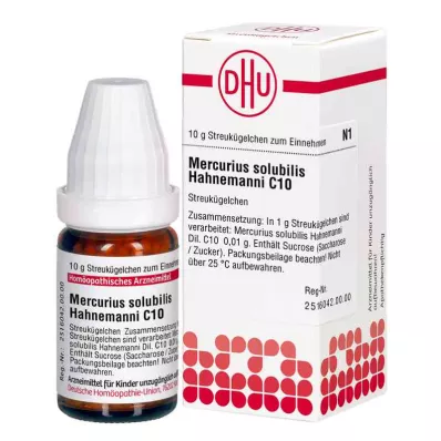 MERCURIUS SOLUBILIS Hahnemanni C 10 kugler, 10 g