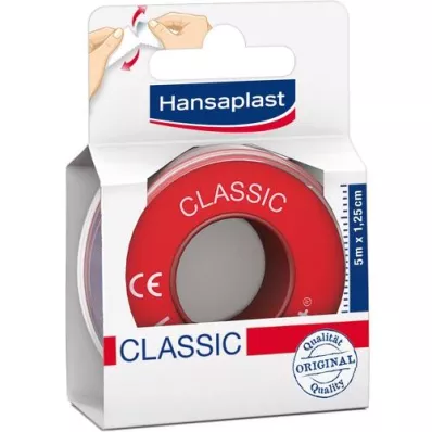 HANSAPLAST Klassisk 1,25 cm x 5 m fikseringsgips, 1 stk