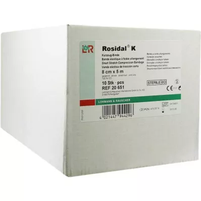 Rosidal K bandage 8cmx5m steri, 10 stk
