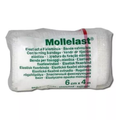 MOLLELAST Bandager 6 cmx4 m hvid, 1 stk
