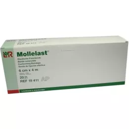 MOLLELAST Bandager 6 cmx4 m hvid, 20 stk