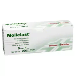 MOLLELAST Bandager 6 cmx4 m hvid, 20 stk