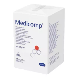 MEDICOMP Non-woven komp. usteril 7,5x7,5 cm 4-lags, 100 stk