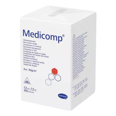 MEDICOMP Non-woven komp. usteril 7,5x7,5 cm 4-lags, 100 stk MEDICOMP Non-woven komp. usteril 7,5x7,5 cm 4-lags, 100 stk