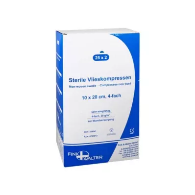 VLIESKOMPRESSEN 10x20 cm steril 4-fold, 25X2 stk VLIESKOMPRESSEN 10x20 cm steril 4-fold, 25X2 stk