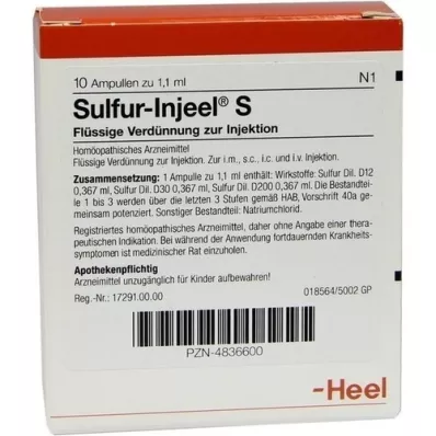 SULFUR INJEEL S Ampuller, 10 stk