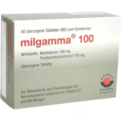 MILGAMMA 100 mg overtrukne tabletter, 60 stk