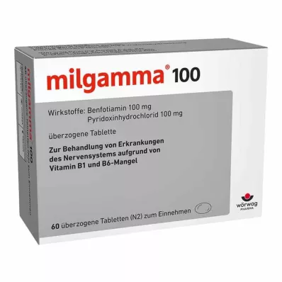 MILGAMMA 100 mg overtrukne tabletter, 60 stk