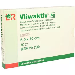 VLIWAKTIV AG Aktivt kul-tampon med sølv 6,5x10 cm, 10 stk