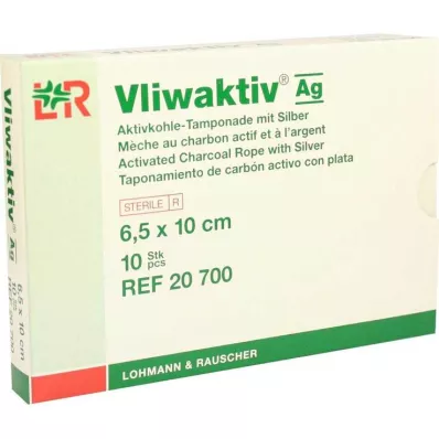 VLIWAKTIV AG Aktivt kul-tampon med sølv 6,5x10 cm, 10 stk VLIWAKTIV AG Aktivt kul-tampon med sølv 6,5x10 cm, 10 stk