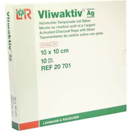 VLIWAKTIV AG Aktivt kul-tampon med sølv 10x10 cm, 10 stk
