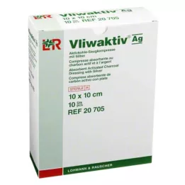 VLIWAKTIV AG Absorberende pude med aktivt kul og sølv 10x10 cm, 10 stk