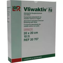 VLIWAKTIV AG Absorberende pude med aktivt kul og sølv 20x20 cm, 10 stk