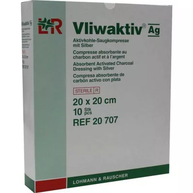 VLIWAKTIV AG Absorberende pude med aktivt kul og sølv 20x20 cm, 10 stk