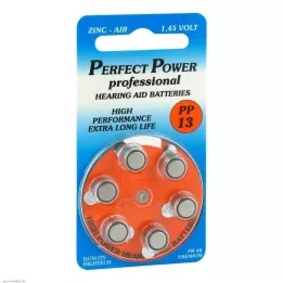 BATTERIEN f.høreapparater Power PP13, 6 stk