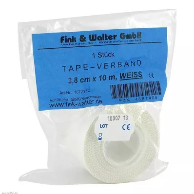 TAPE-Bandage 3,8 cmx10 m hvid, 1 stk