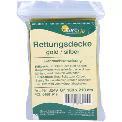 RETTUNGSDECKE 160x210 cm guld/sølv, 1 stk