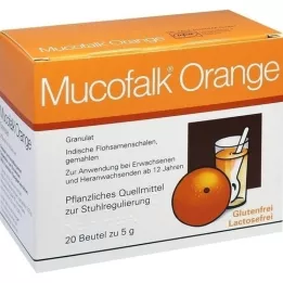 MUCOFALK Orange granulat til fremstilling af en enkelt pose, 20 stk