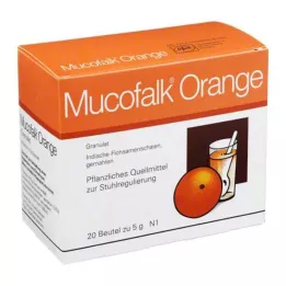 MUCOFALK Orange granulat til fremstilling af en enkelt pose, 20 stk