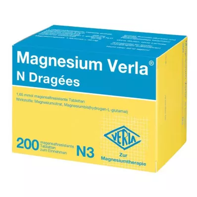 MAGNESIUM VERLA N-overtrækstabletter, 200 kapsler MAGNESIUM VERLA N-overtrækstabletter, 200 kapsler