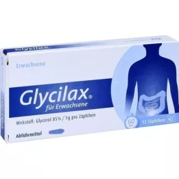 GLYCILAX Suppositorier til voksne, 12 stk