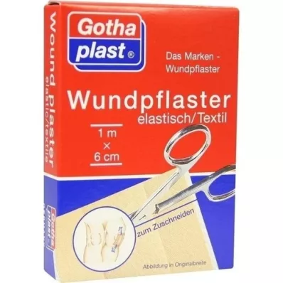 GOTHAPLAST Sårplaster elastisk 6 cmx1 m skåret, 1 stk