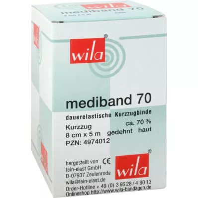 MEDIBAND 70 Kortstræksbandage 8 cmx5 m hudfarvet, 1 stk