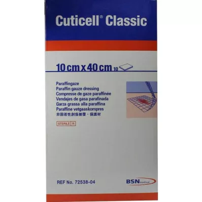 Cuticell Classic sårgaze 10x40 cm, 10 stk