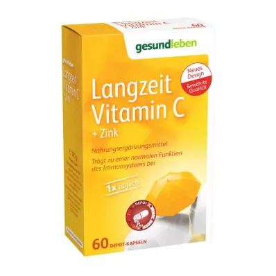 GESUND LEBEN Langtidsvirkende C-vitamin+zink-kapsler, 60 stk