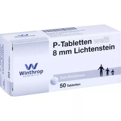 P TABLETTEN hvid 8 mm, 50 stk