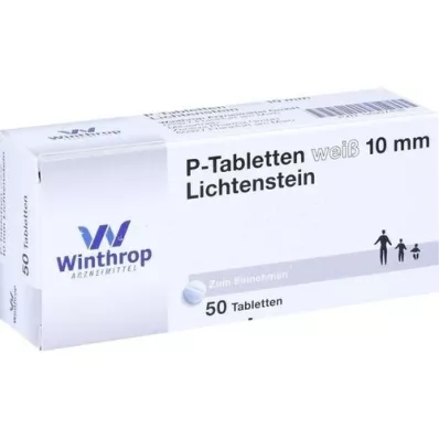 P TABLETTEN hvid 10 mm, 50 stk