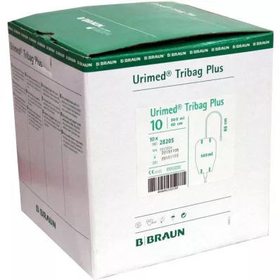 URIMED Tribag Plus urinbenpose 500 ml 50 cm steril, 10 stk