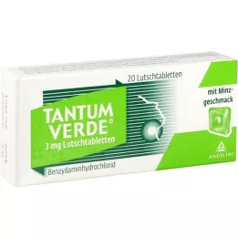 TANTUM VERDE 3 mg sugetabletter med mintsmag, 20 stk