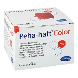 PEHA-HAFT Bandaj de fixare color 6 cmx20 m roșu, 1 buc