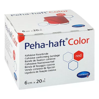 PEHA-HAFT Bandaj de fixare color 6 cmx20 m roșu, 1 buc