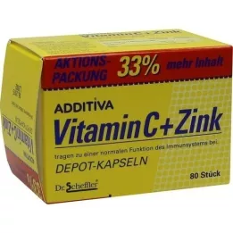 ADDITIVA Vitamin C+Zink Depotcaps.action pack, 80 stk