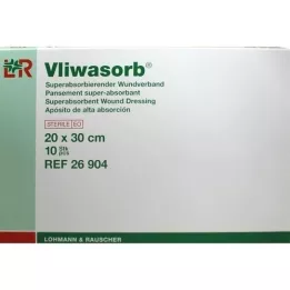 VLIWASORB superabsorberende absorberende pude steril 20x30 cm, 10 stk