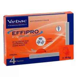 EFFIPRO 67 mg pip.opløsning.til.at.dryppe.på.små.hunde,.4.stk